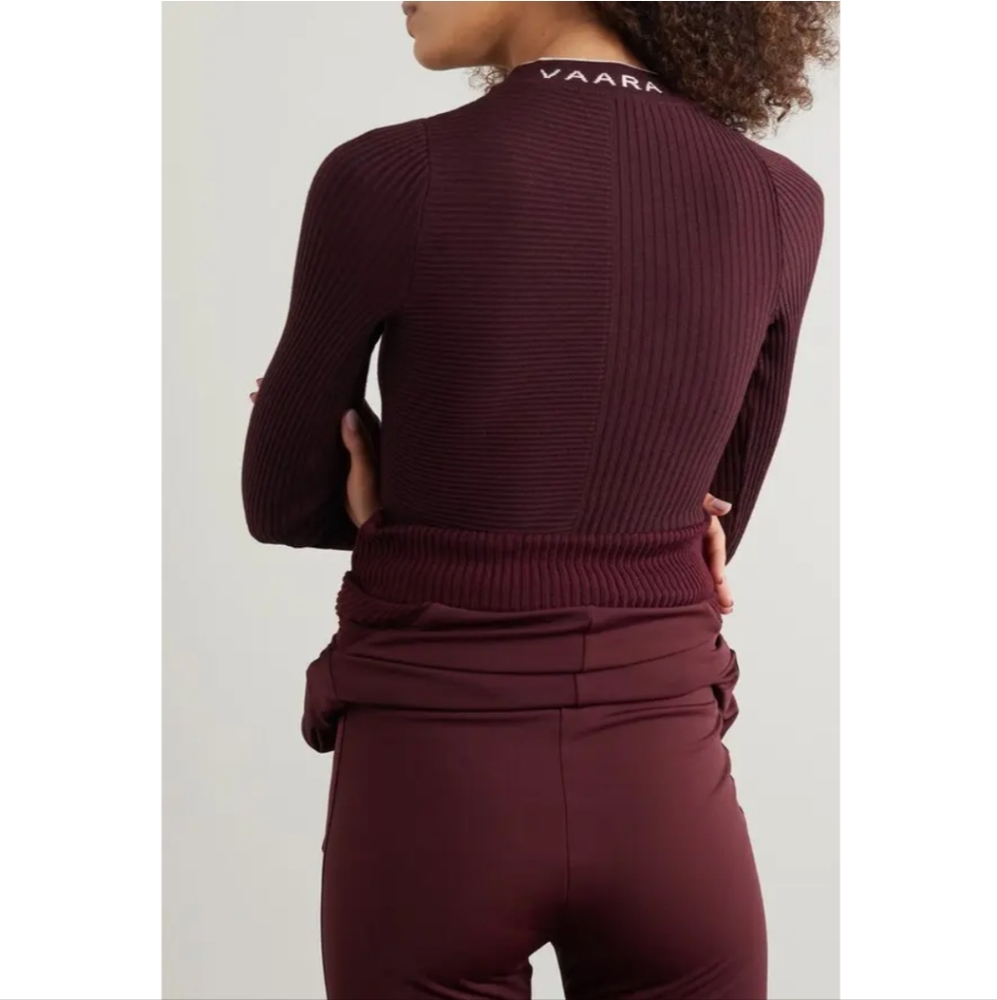 Women's Burgundy Ribbed Top